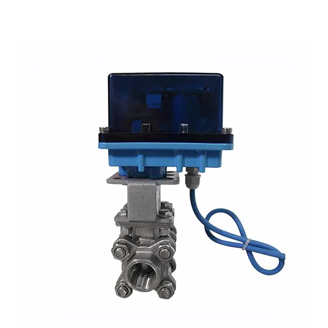 Mini-vanne à bille électrique actionnée en 3 parties à commande anti-explosion 1