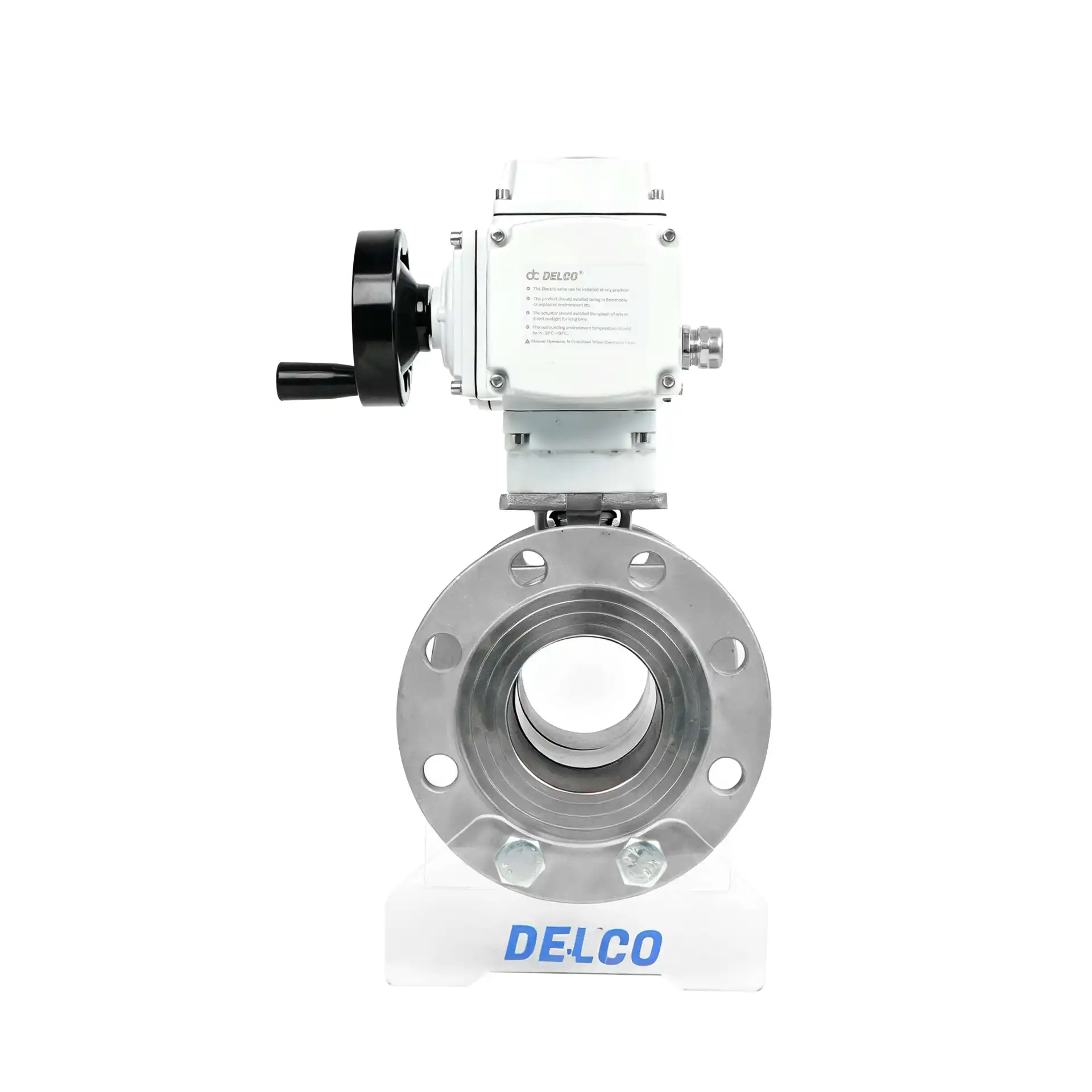 DK55-3PF Valve à bille électrique en acier inoxydable à boudes Vue droite