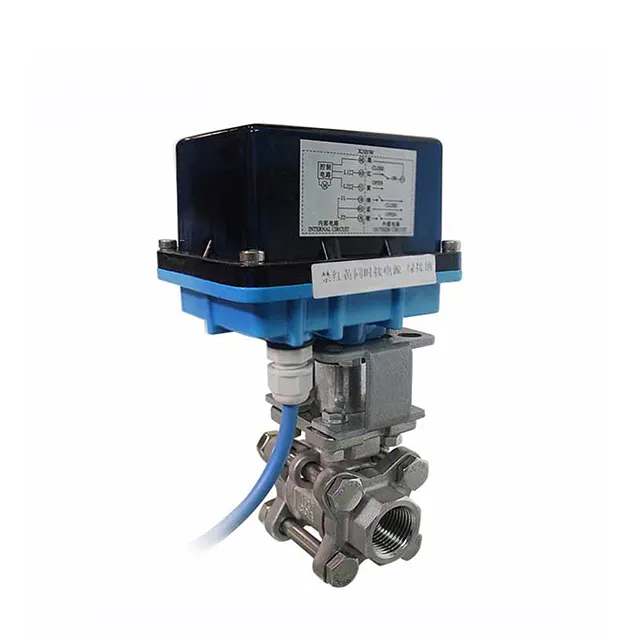 Mini-vanne à bille électrique actionnée en 3 parties à commande anti-explosion 2