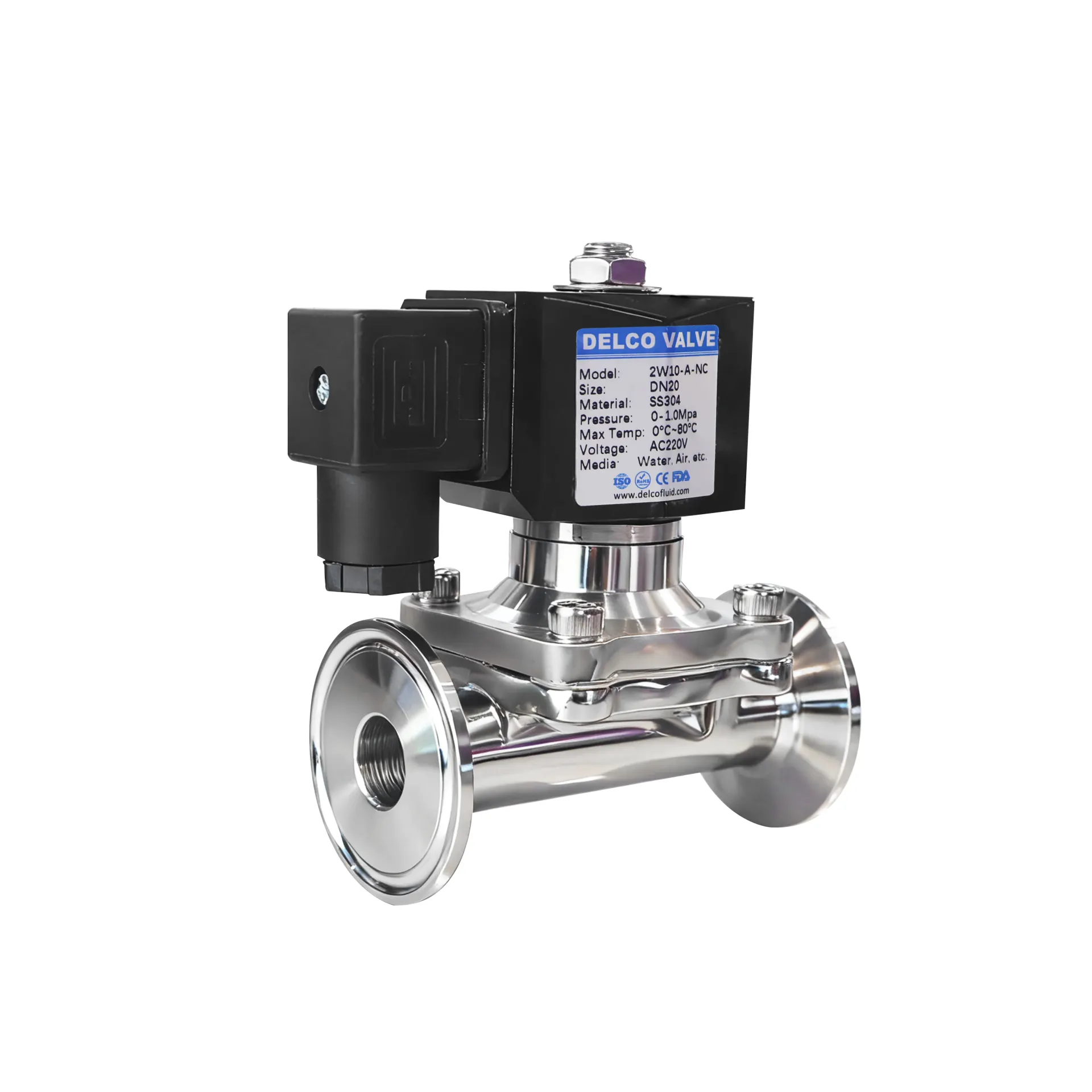 2Électrovanne à membrane sanitaire de qualité alimentaire W-10A 3