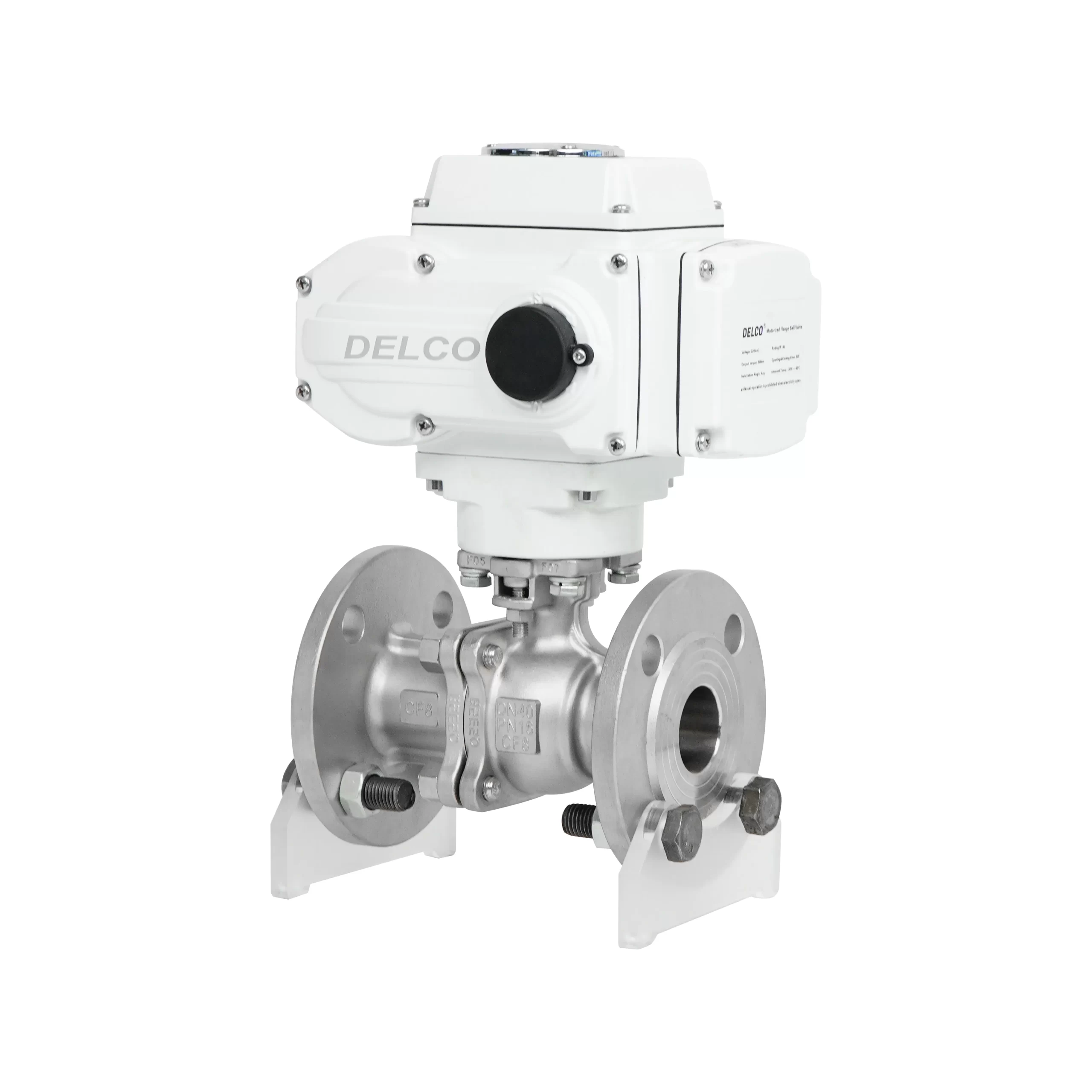 DK55-2PF Soupape à bille électrique bidirectionnelle en acier inoxydable à bride 1