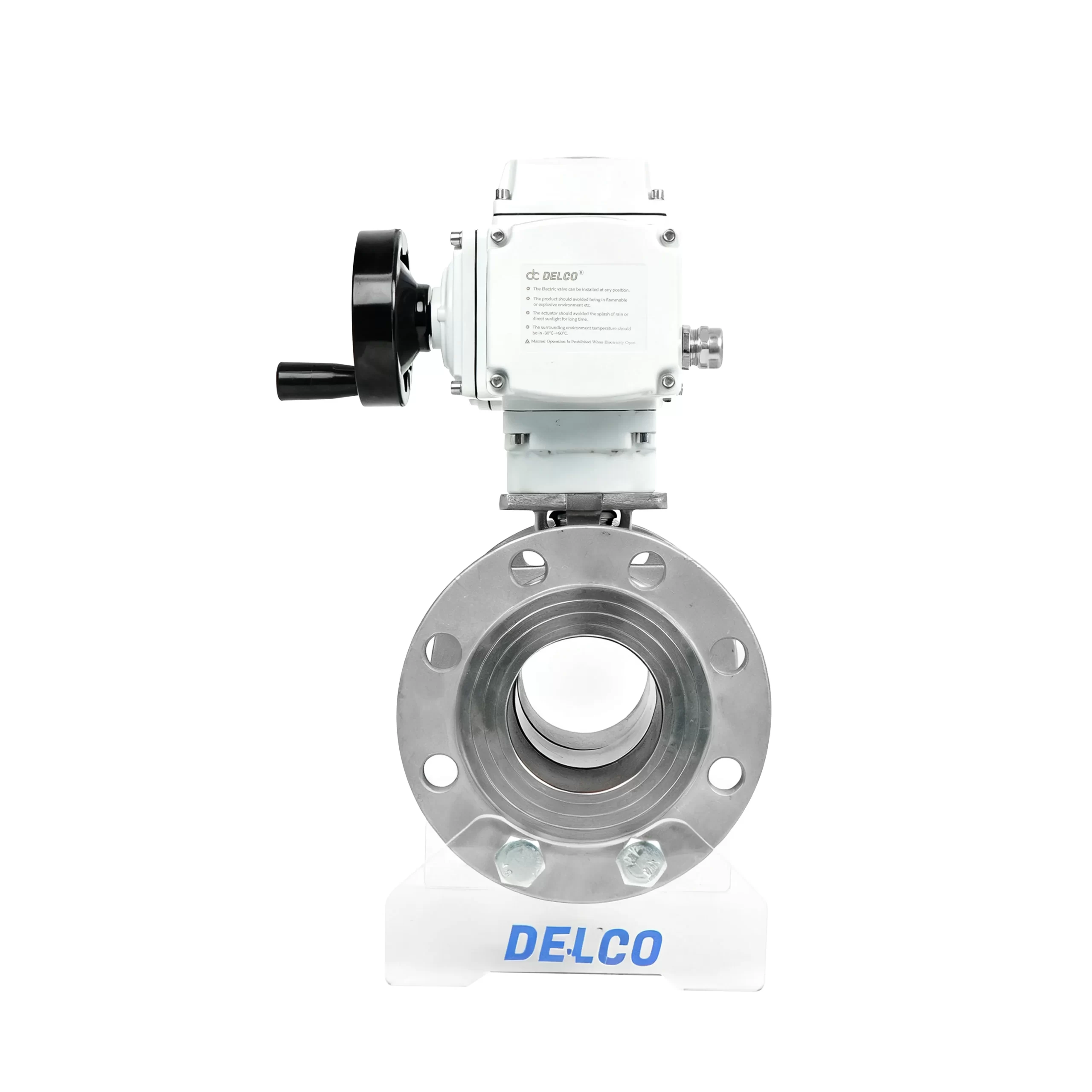 DK55-3PF Soupape à billes électriques en acier inoxydable à brides en 3 parties 2