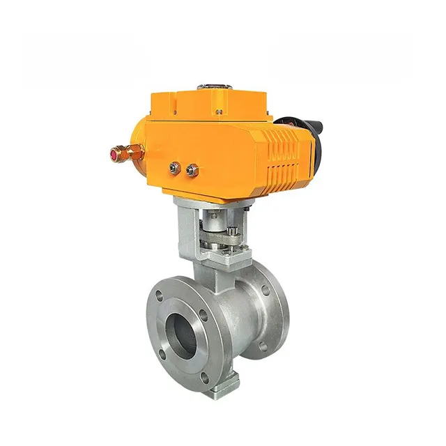 EX-DKV55-VF Vanne à bille électrique en acier inoxydable à bride en V à épreuve d’explosion 2
