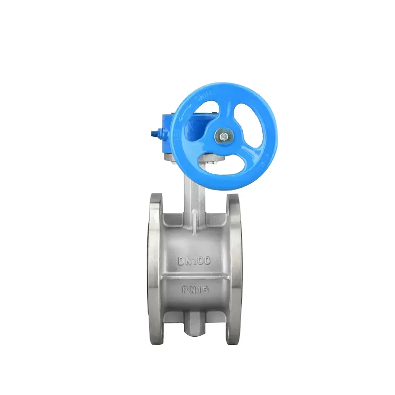 Vanne papillon manuelle à brides en acier inoxydable 2