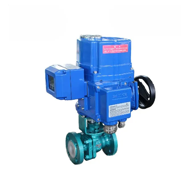 QT-DK55-CF Electric Explosion-proof Valve with Fluorine Lined Flanged Ball Valve 2