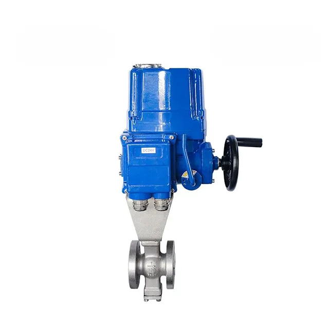 QT-DK55-VF Soupape à bilance électrique en V à bride anti-explosion 4